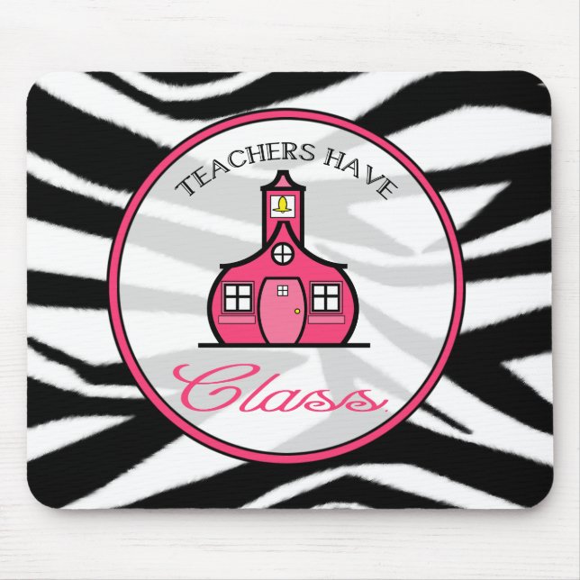 Lehrer haben Klasse Mousepad - Zebra-Druck (Vorne)