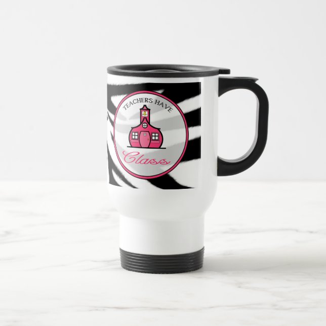 Lehrer haben Klassen-Tasse - Zebra-Druck Reisebecher (Rechts)