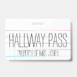 Lehrer - Hallway Pass Ausweis