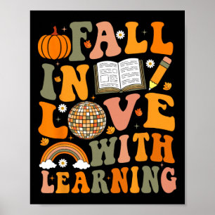 Lehrer Herbst-Shirt Retro Herbst Thanksgiving Kürb Poster
