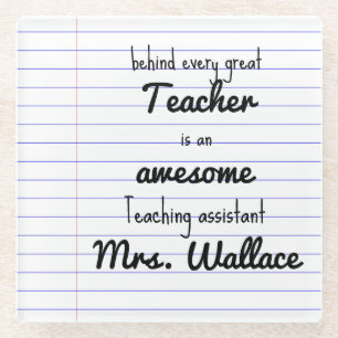 Lehrer Hilfe Tasche Lehrassistent TA Glasuntersetzer