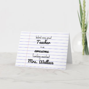 Lehrer-Hilfe Tote Tasche Lehrassistent TA Karte