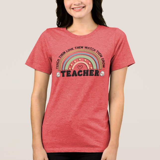 Lehrer im Retro-Stil Tri-Blend Shirt (Vorderseite)