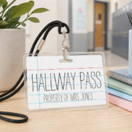 Lehrer im Schulunterricht - Abzeichen am Hallway P Ausweis