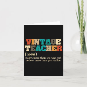 Lehrer im Vintage-Stil Definition Unterricht Rückk Karte