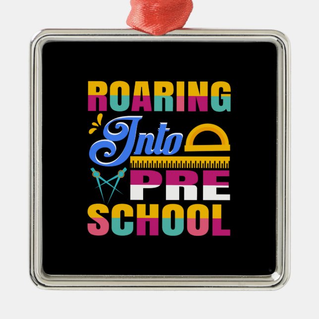Lehrer in die Vorschule einsteigen Ornament Aus Metall (Vorne)