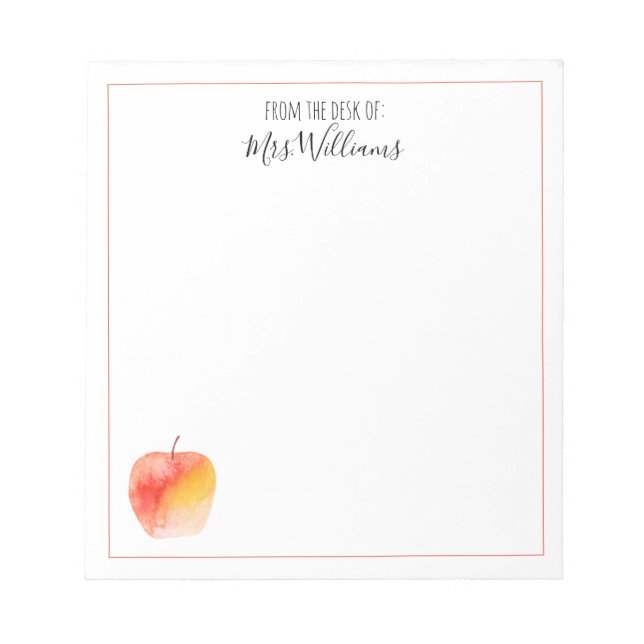Lehrer Individuelle Name Geschenk Aquarellbilder Notizblock (Vorderseite)