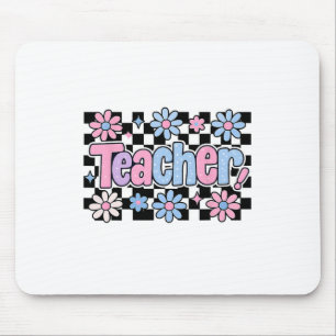 Lehrer Karierte Blumen Geschenke Zurück zur Schule Mousepad