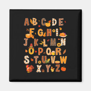 Lehrer Kids Alphabet Türkei Pumpkin Herbst Danke Magnet