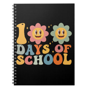 Lehrer Kinder Retro Groovy 100 Tage Schule  Notizblock