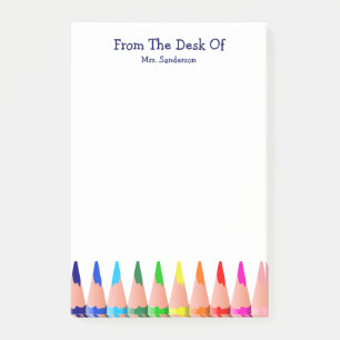 Lehrer Klassenname Niedliche Rainbow-Stifte  Post-it Klebezettel