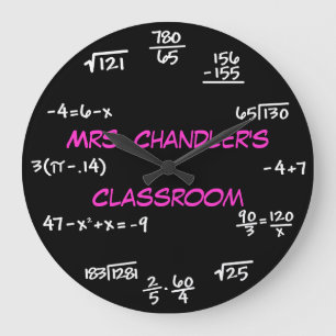 Lehrer-Klassenzimmer-Tafel-Mathe-Uhr - Gewohnheit Große Wanduhr