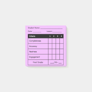 Lehrer Klassifizierung Rubriken Unterricht rosa Po Post-it Klebezettel