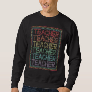 Lehrer Kreidetafel Retro Linien Regenbogen Schule  Sweatshirt