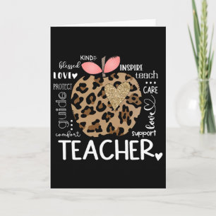 Lehrer Leben Leopard Apfel Lehrer-Tag Ck Zur Schul Karte