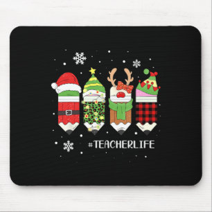 Lehrer Leben Weihnachten Xmas Kariert Santa Elf Re Mousepad