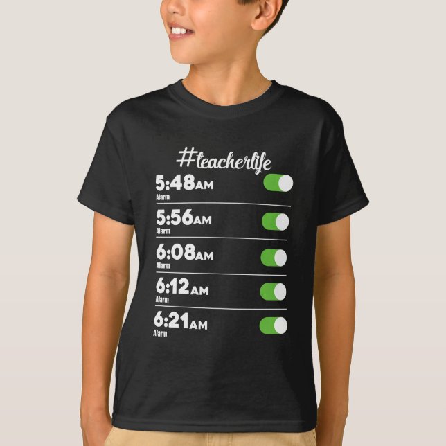 Lehrer Lebensalarm Uhr Frühmorgendliche Vogelschul T-Shirt (Vorderseite)