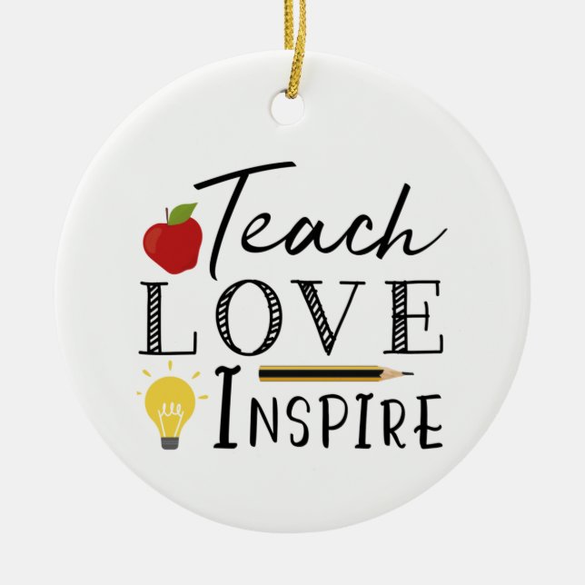 Lehrer lehren Liebe inspirierte Keramik Schmuck Keramik Ornament (Vorne)