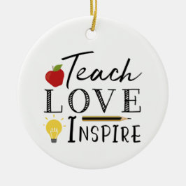 Lehrer lehren Liebe inspirierte Keramik Schmuck Ornament
