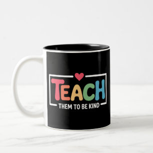 Lehrer lehrt sie, freundlich zu sein, zurück zur S Zweifarbige Tasse