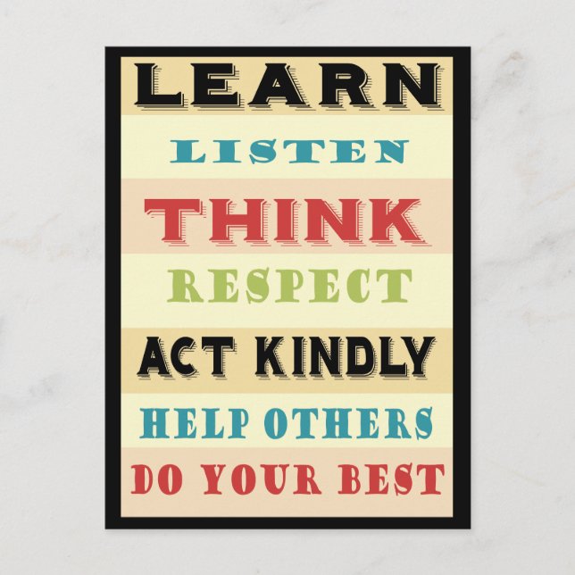 Lehrer lernen Erziehung Postkarte (Vorderseite)