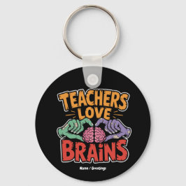 Lehrer Liebe Brains Zombie Hands Herz Halloween Schlüsselanhänger