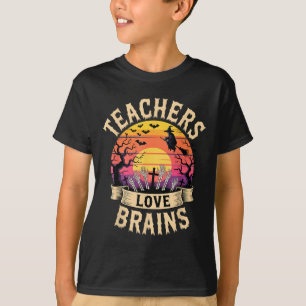 Lehrer Liebe Gehirne Funny Halloween Zombie Teache T-Shirt