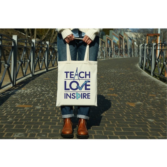 Lehrer Liebe Inspiriert Lehrer Inspiration Tragetasche (A bold, uplifting tote for teachers who live to teach, love, and inspire—every single day.)
