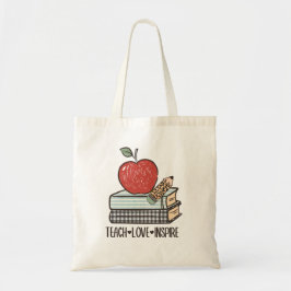 Lehrer Liebe und Inspirier Lehrer Bewertung Tote T Tragetasche