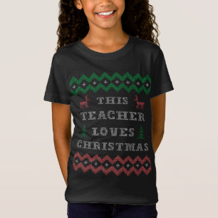 Lehrer Lieben Weihnachtsbaum, Rentier und Snowfla T-Shirt