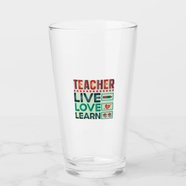 Lehrer Live-Liebe lernen Glas (Vorderseite)