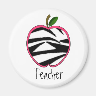 Lehrer-Magnet - Zebra-Druck Apple Magnet