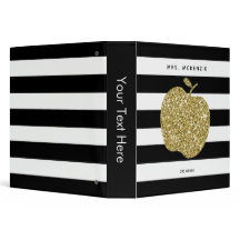 Lehrer-Mappe GoldGlitzer-Apples schwarze