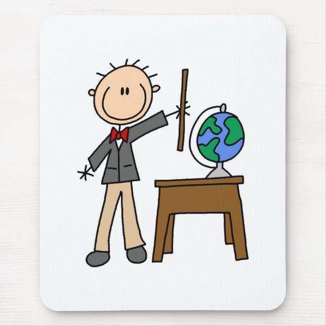 Lehrer mit Globus Mousepad (Vorne)