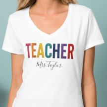 Lehrer mit Namen zurück zum T - Shirt der Schule