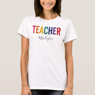 Lehrer mit Namen zurück zur Schule T-Shirt