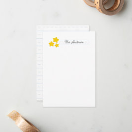 Lehrer Mitteilungskarten Stationery Niedliche Gold
