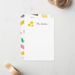 Lehrer Mitteilungskarten Stationery Niedliche Gold