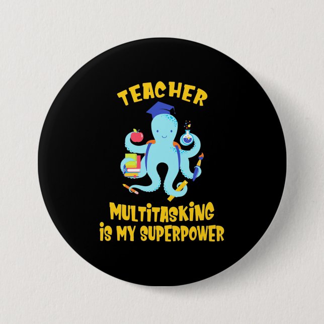 Lehrer Multitasking-Spaß Button (Vorderseite)