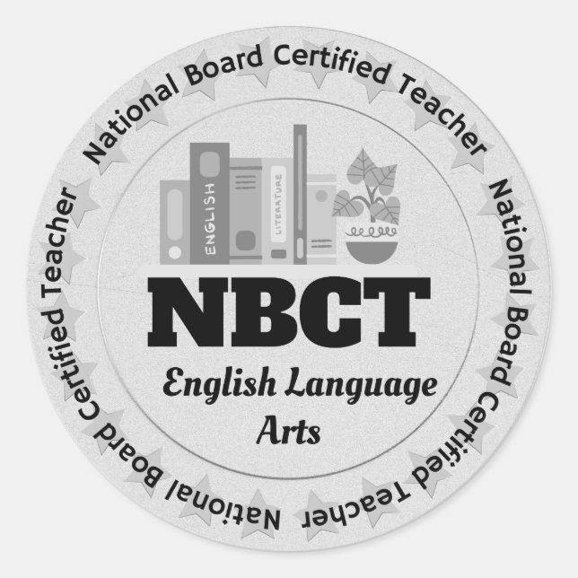 Lehrer NBCT English Language Arts Certified Runder Aufkleber (Vorderseite)