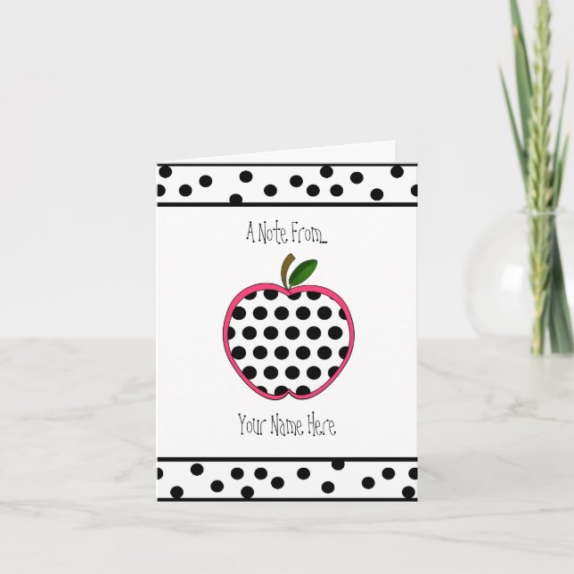 Lehrer Notecard - Tupfen Apple Karte (Vorderseite)