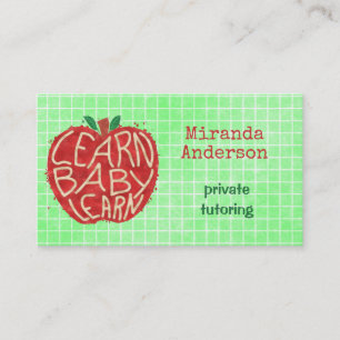 Lehrer oder privater Tutor lernen Baby Apple und Visitenkarte