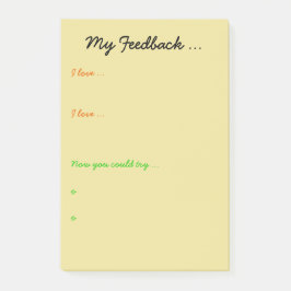 Lehrer- oder Studentenfeedback Post-it Klebezettel