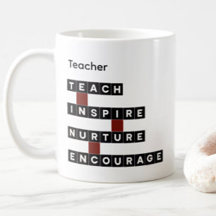 Lehrer Personalisierte Namenswerte Schwarze Kachel Kaffeetasse
