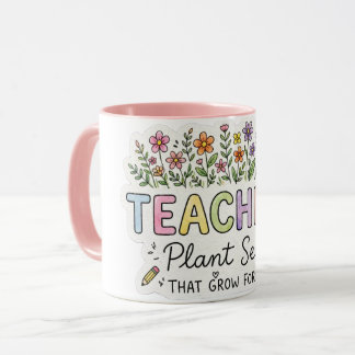 Lehrer pflanzen Samen, die für immer wachsen Stick Tasse