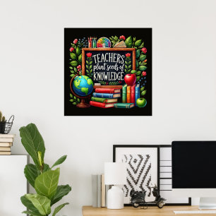 Lehrer pflanzen Samen Freundlichkeit Wortkunst  Poster