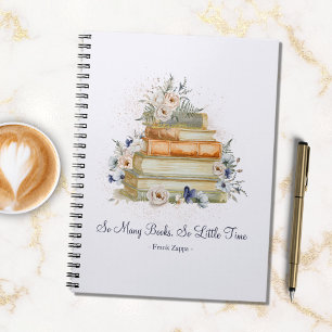 Lehrer Planerbücher Vintage Beige Blaue Blumen Notizblock