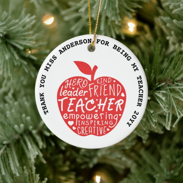 LEHRER-REDEWENDUNGEN BIETEN Personalisiertes Gesch Keramik Ornament (Baum)