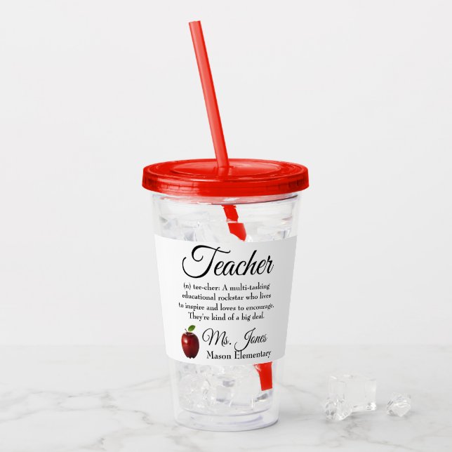 Lehrer Rockstar Gewohnheit Acryltrinkbecher (Vorderseite Ice)