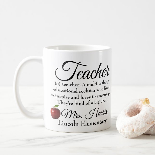 Lehrer Rockstar Gewohnheit Kaffeetasse (Mit Donut)